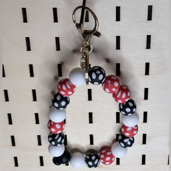 Handmade Other - Handcrafted character beaded wristlet keychain